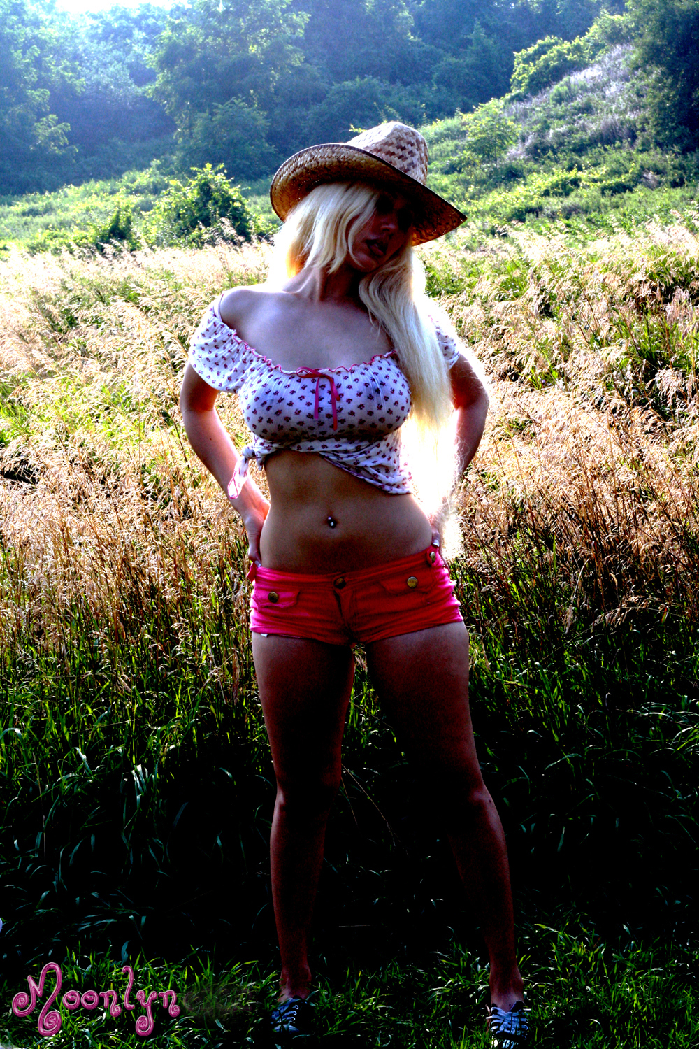 Psychedelic_Cowgirl.jpg Moonlyn, Moonlyn Music, Moonlyn as Cowgirl, Sexy Cowgirl, Sluty Cowgirl, Blonde Cowgirl, Big Breasts, ass, hot ass, heart-shaped ass, tits, hard nipples, see-through top, high cut jean shorts, daisy dukes shorts, tiny shorts